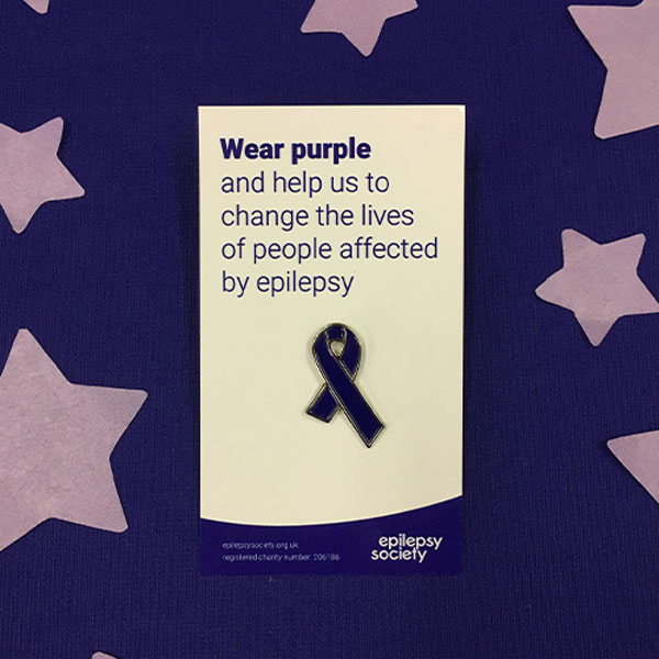 Purple enamel pin badge