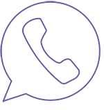 Outline of a telephone in a speech bubble. 