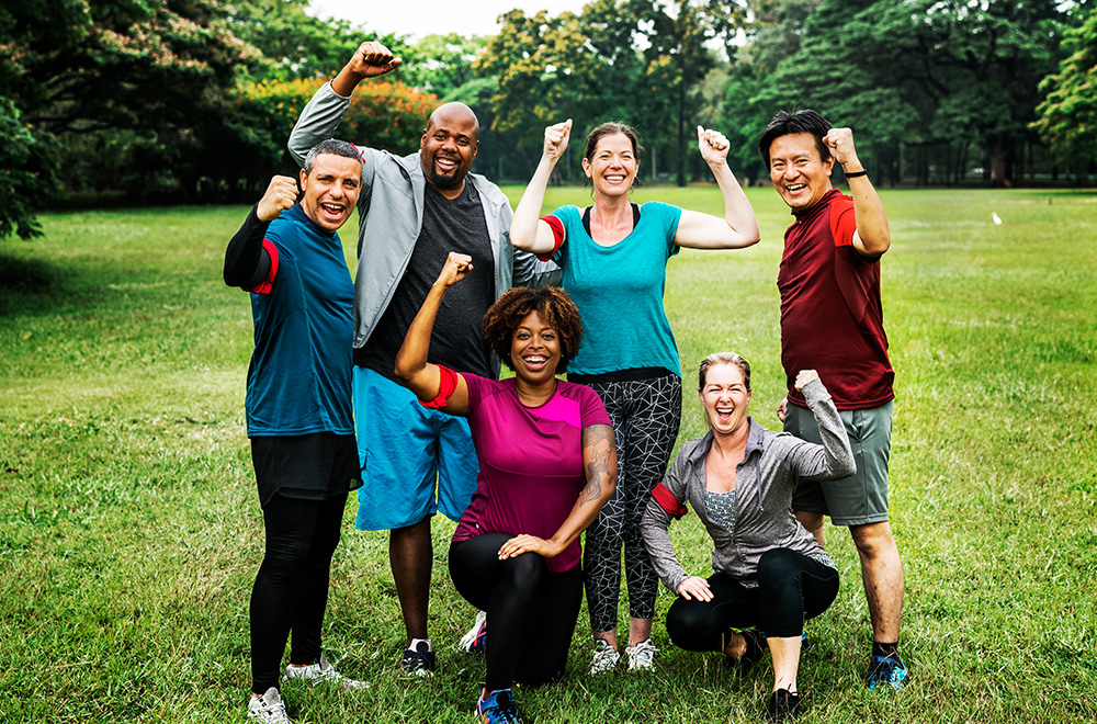 group of people fundraising