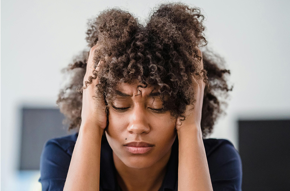 woman looking anxious