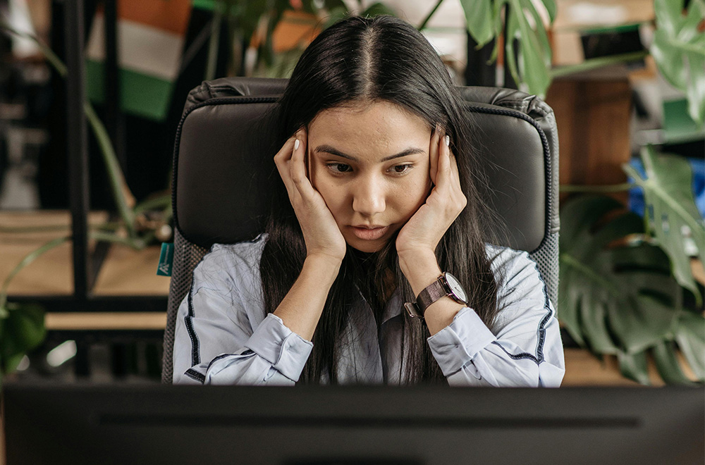 stressed female student