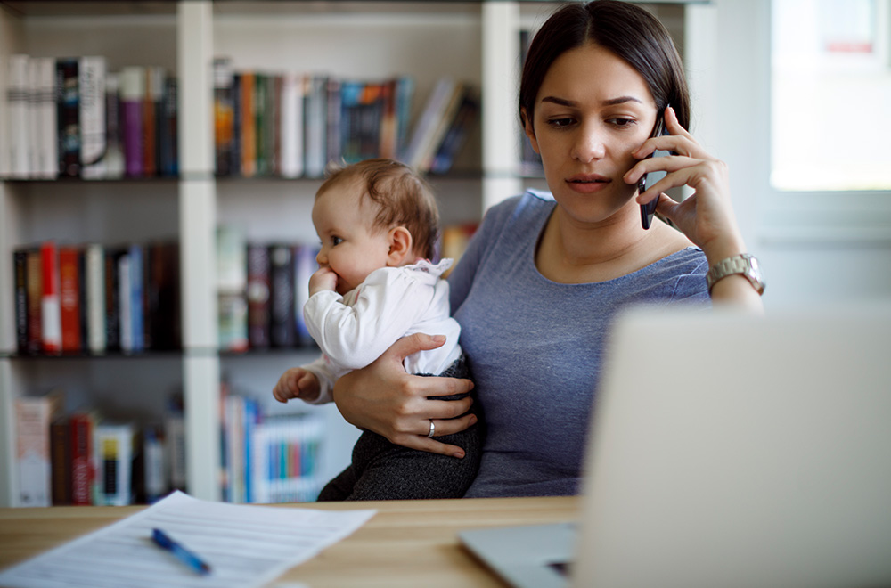 woman calling helpline