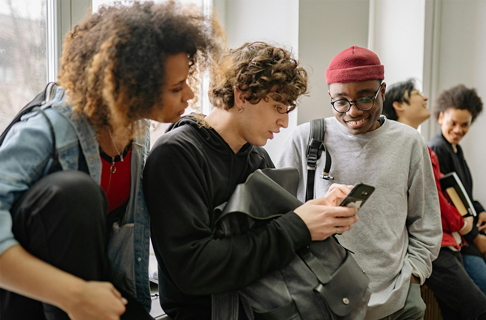students socialising