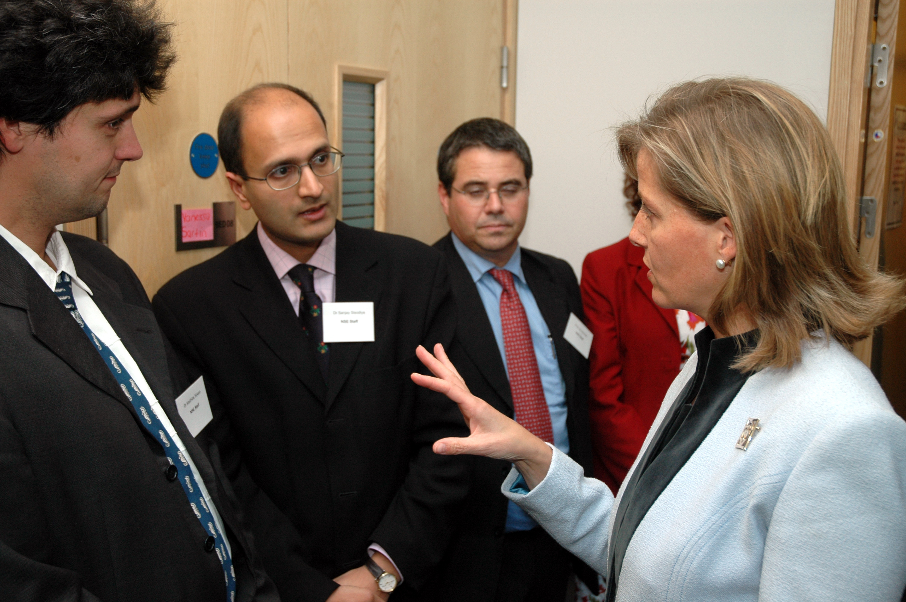 Countess of Wessex (now the Duchess of Edinburgh) meets, from left to right, Professor Matthias Koepp, Professor Sanjay Sisodiya and Professor Ley Sander , now Medical Diector at the Society