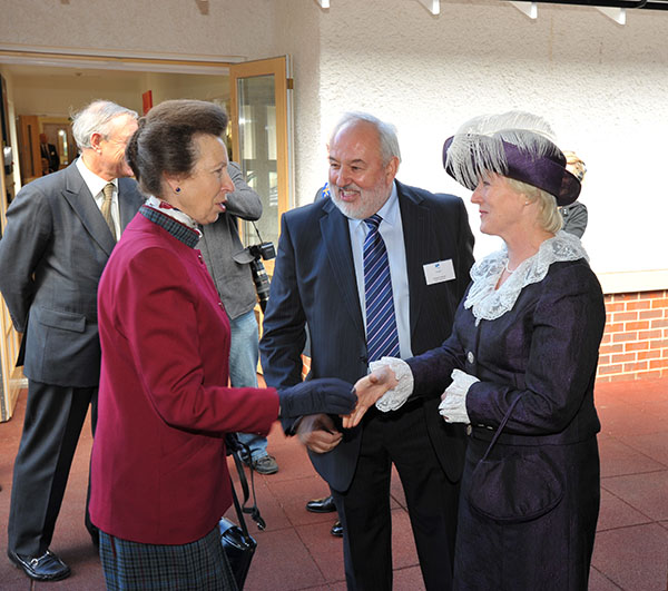 Princess Anne meets President of the Society countess Howe at the opening of Queen Elizabeth House.