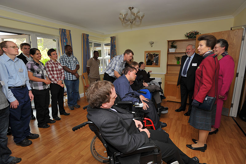 Princess Anne meeting residents and staff in Queen Elizabeth House.