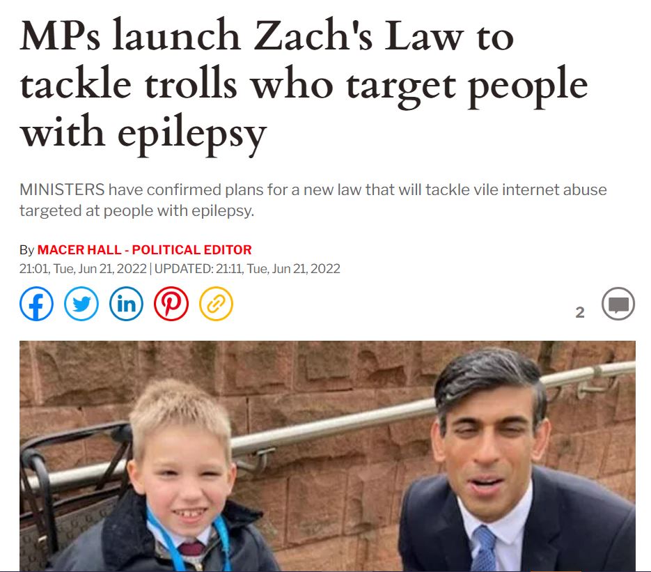 Express story shows Zach with Rishi Sunak