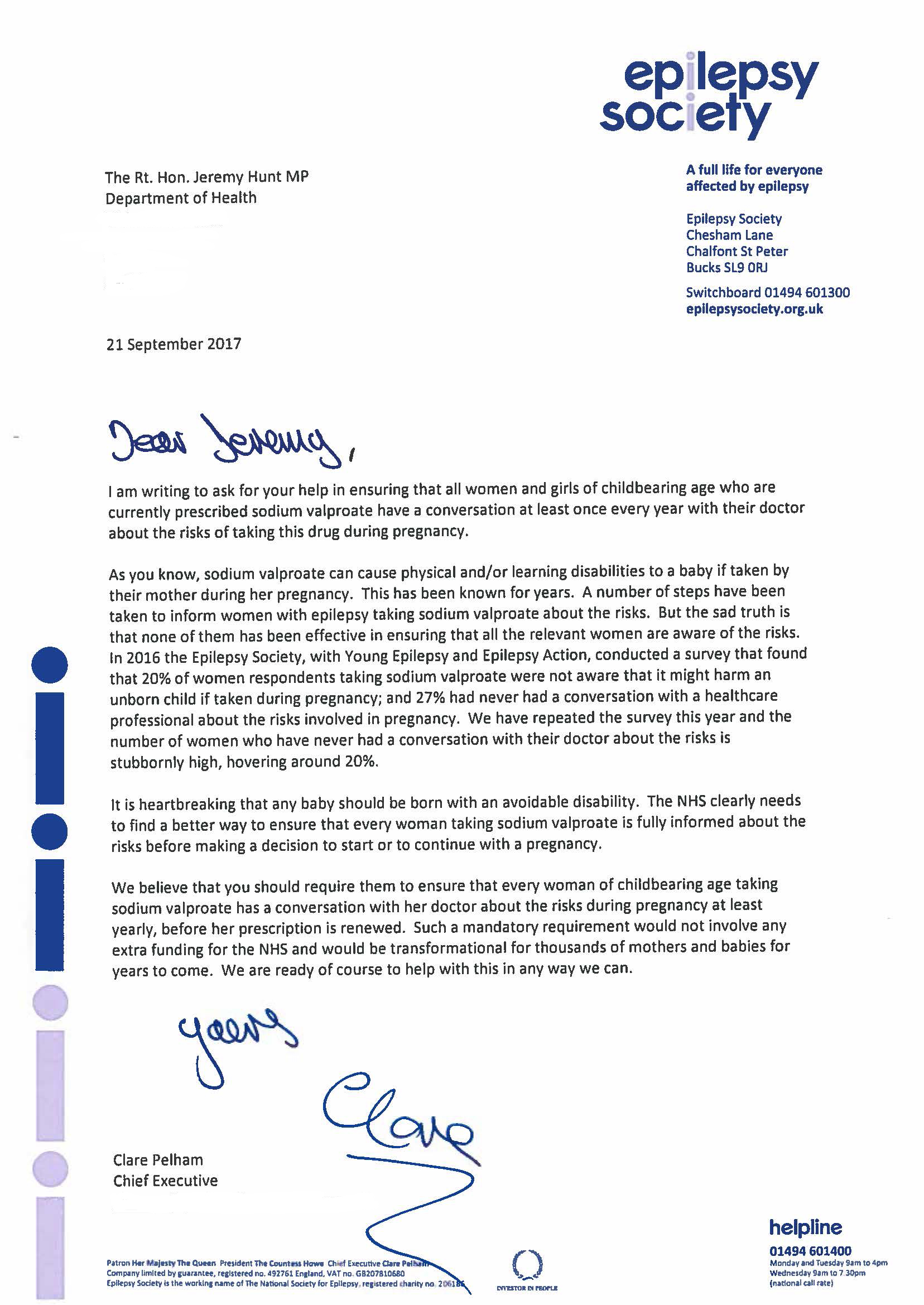 Letter to Jeremy Hunt
