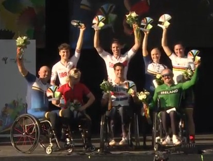 Matthew Robertson wins gold at the Paracycling International Race at the 2019 Cycling Road World Championships in Yorkshire