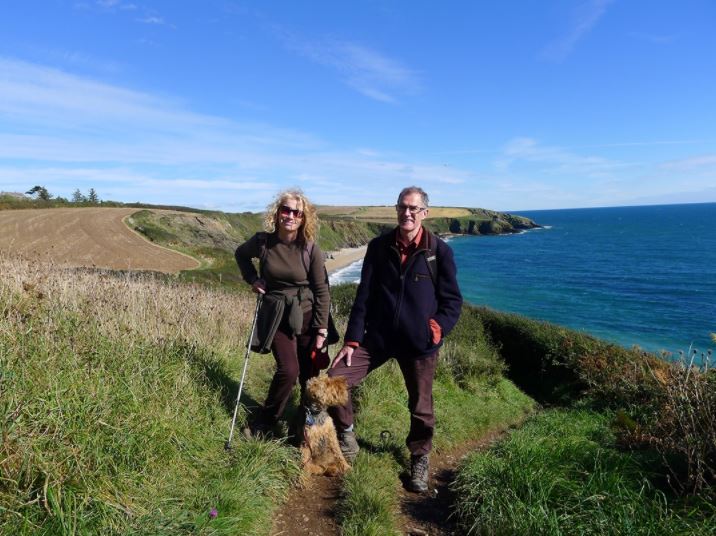 Coastal walk: Leslie with husband, Andrew.