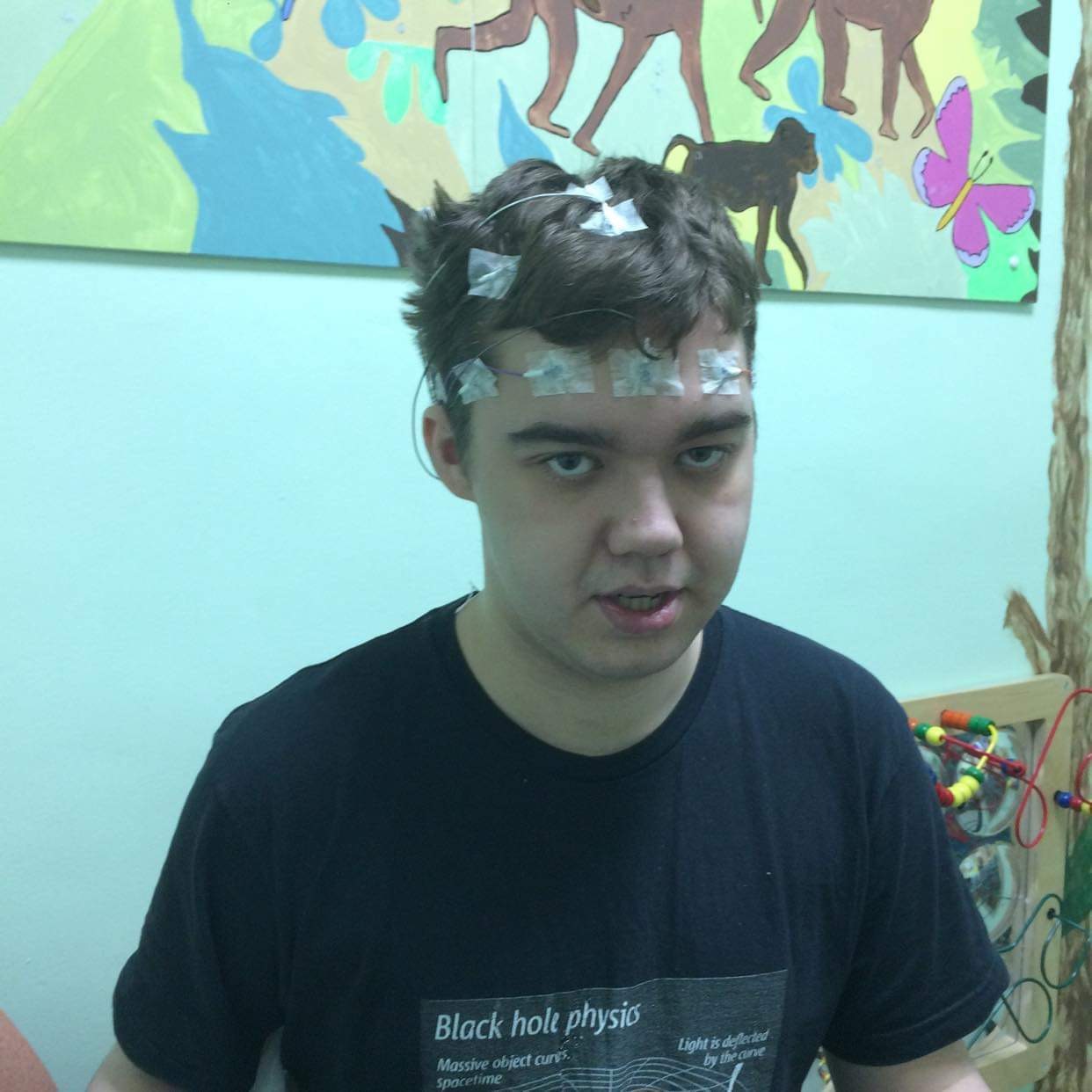 Damon getting an EEG