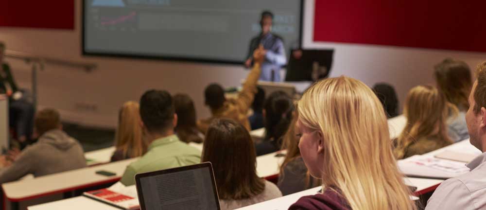 Students at a seminar at university