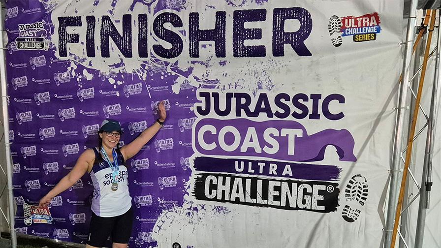 woman at finish line