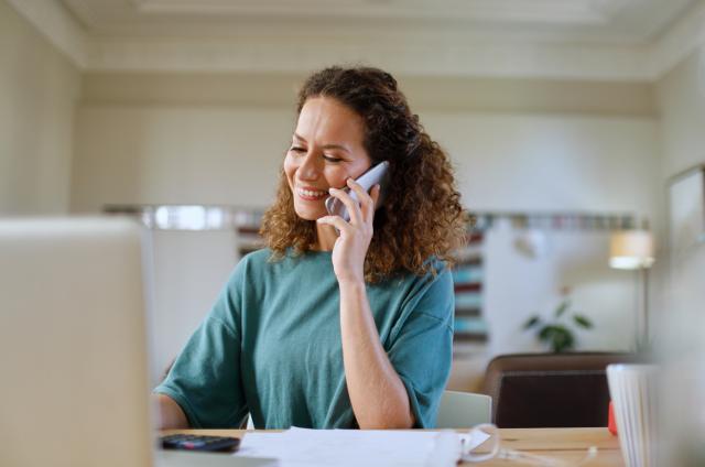 woman talking on phone